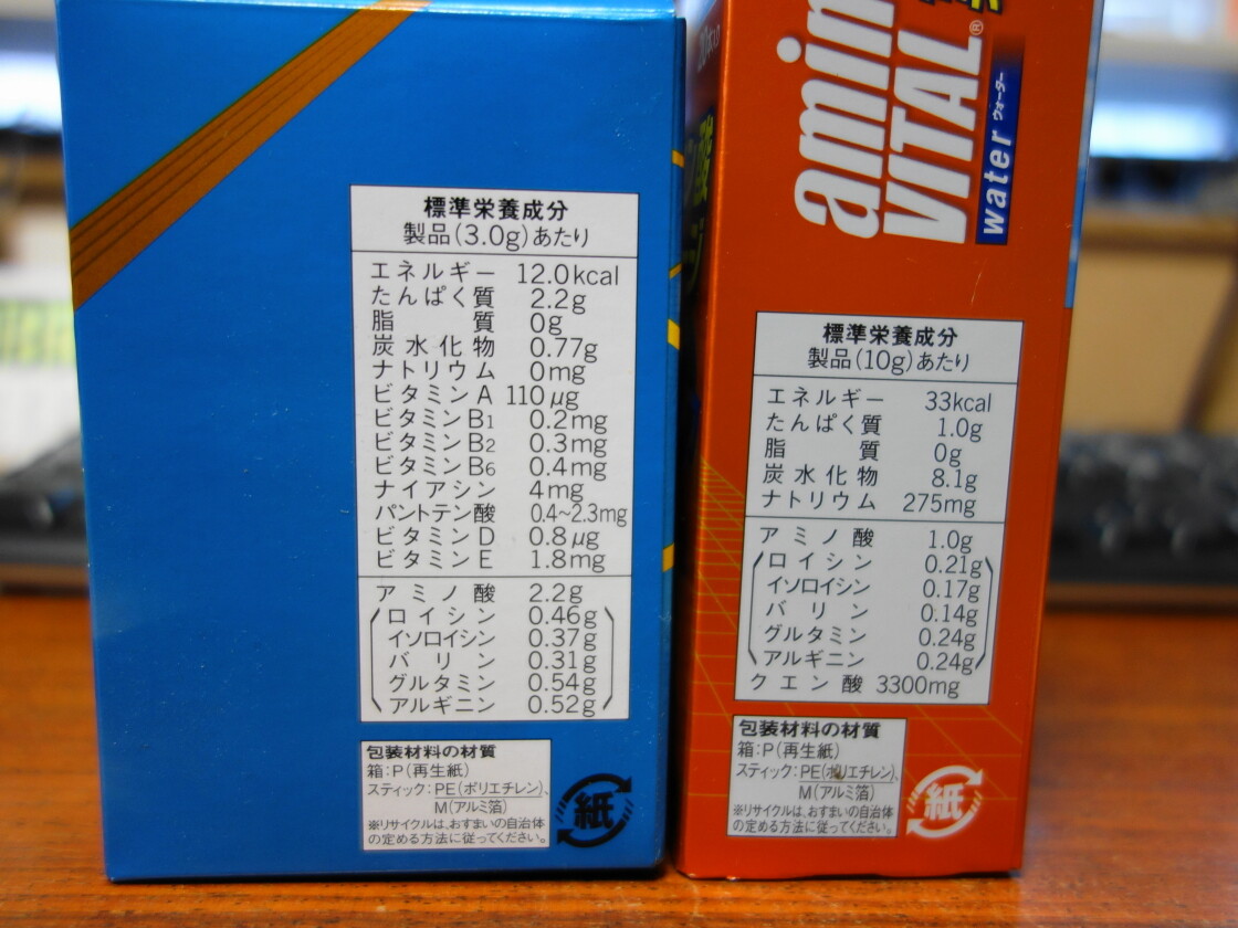 愛用しているアミノバイタルと栄養成分