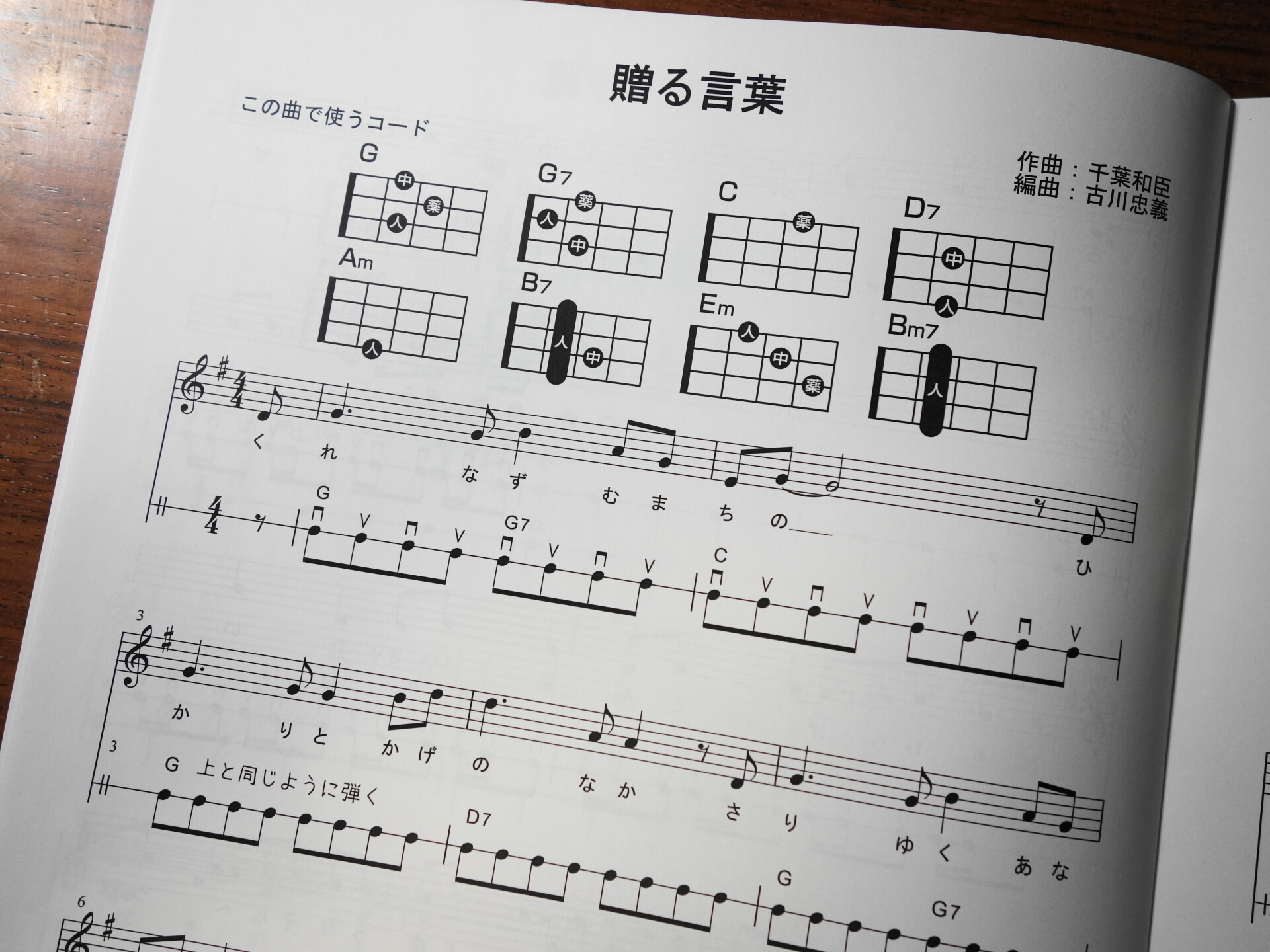 贈る言葉の楽譜